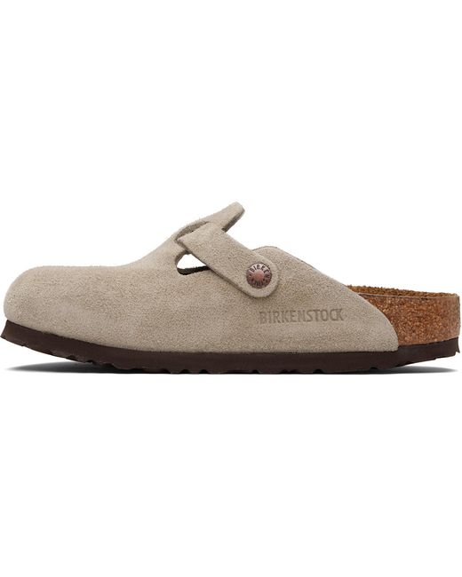 Birkenstock Brown Narrow Boston Soft Footbed Slip-On Loafers