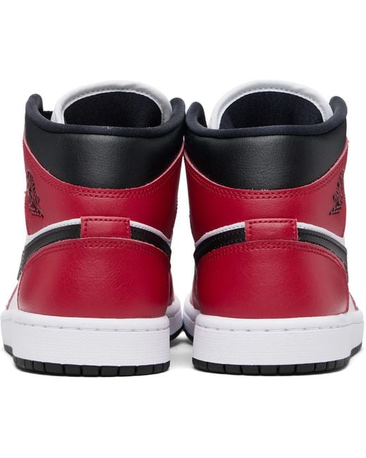 Nike Red Air Jordan 1 Mid Sneakers for men