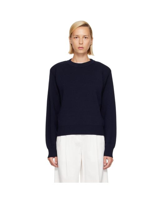 Rohe Blue Statement Shoulder Crewneck Sweater