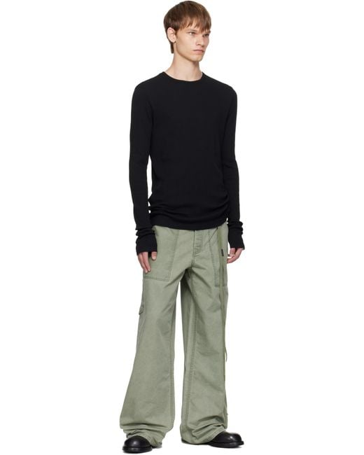 Ann Demeulemeester Black Greg Long Sleeve T-Shirt for men