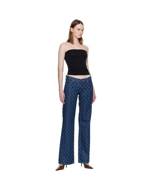 MARINE SERRE Blue Flare Jeans