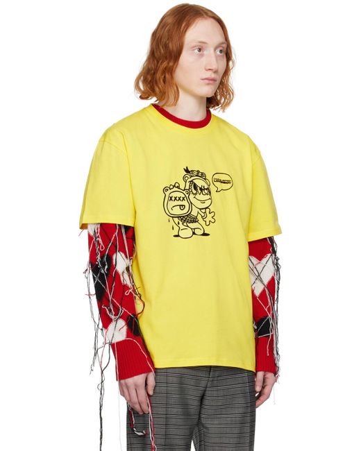Charles Jeffrey Yellow 90's T-shirt for men