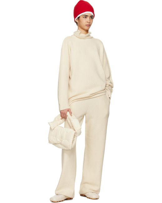 Issey Miyake Natural Off- Cotton & Alpaca Knit Lounge Pants