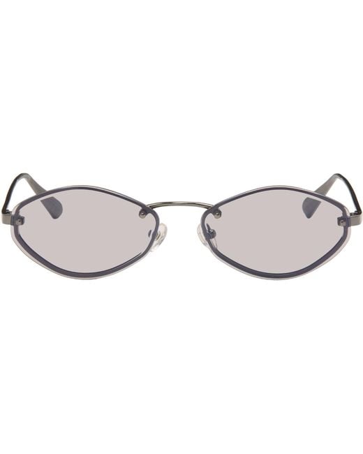 Jacquemus Brown Gunmetal Linda Farrow Edition 'The Bellini' Sunglasses for men