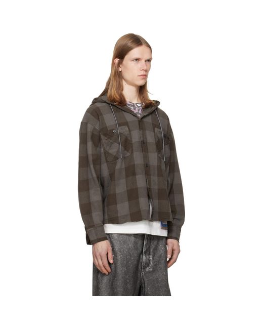 DIESEL Brown S-Drum-Hoody Shirt for men