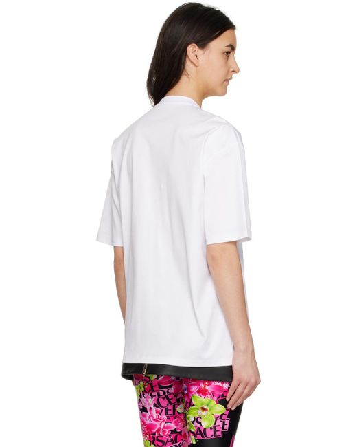 Versace White 'goddess' Studded T-shirt