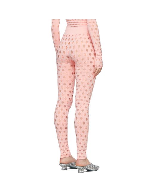 Maisie Wilen Pink Ssense Exclusive Perforated Leggings