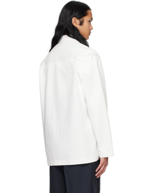Chemise blanche en denim à logo gaufré Jil Sander pour homme en coloris White