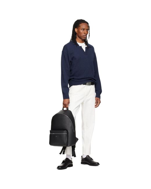 Boss Black Structured Logo Lettering Backpack for men