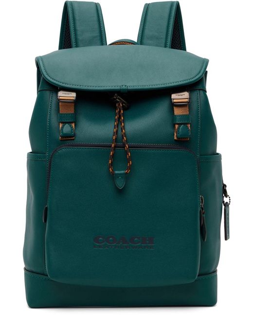 COACH Green League Flap Backpack for men