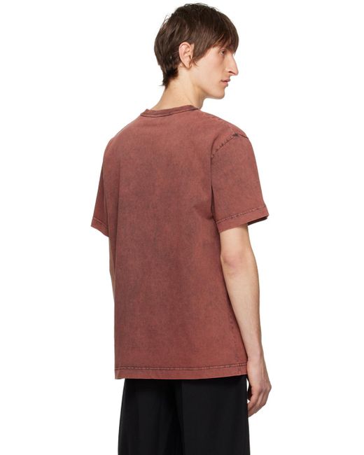 T-shirt bourgogne à image à logo gaufrée Alexander Wang pour homme en coloris Red