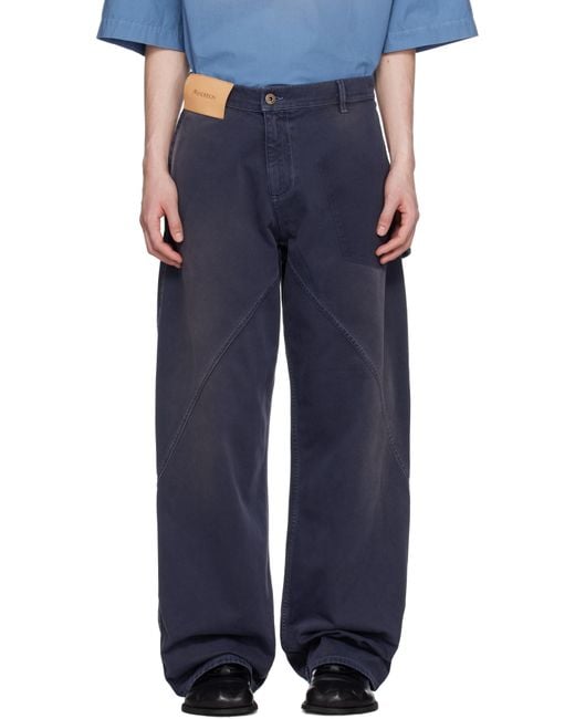 J.W. Anderson Blue Twisted Workwear Jeans for men