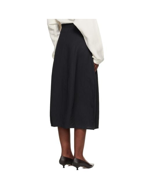 Studio Nicholson Black Orcha Midi Skirt