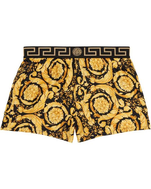 Versace Black Barocco Boxers in Metallic for Men | Lyst