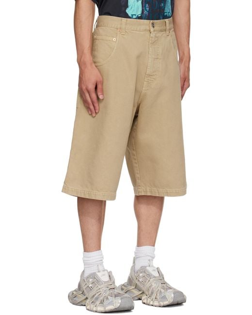 Vetements Natural Hip-Hop Denim Shorts for men