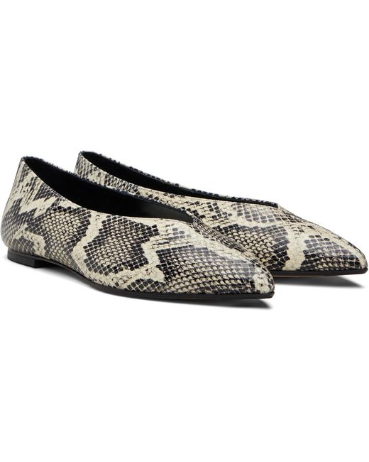 Aeyde Black Off & Moa Pointed-Toe Flats