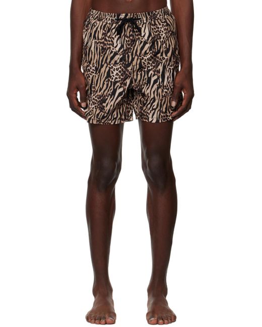Ksubi Beige & Black Zoo Burner Swim Shorts for men