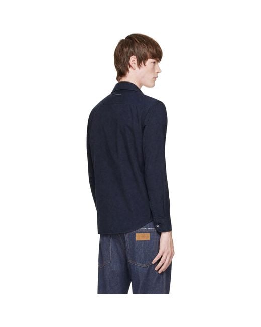 MM6 by Maison Margiela Blue Cotton Overshirt for men