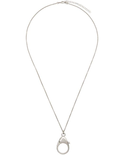 MM6 by Maison Martin Margiela White Silver Closure Clasp Necklace
