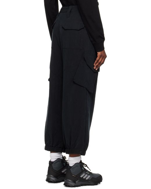 Y-3 Black Crinkled Trousers