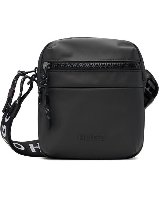 HUGO Black Bonded-Logo Bag for men