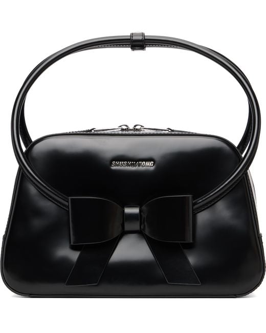 ShuShu/Tong Black Bow Ring Handle Bag