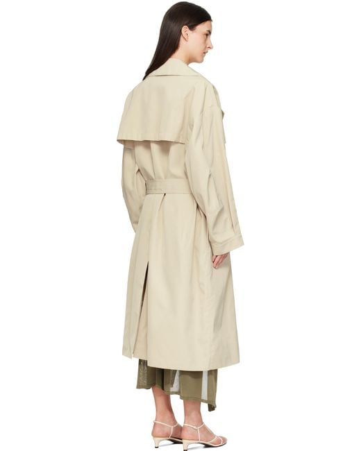 Frankie Shop Natural Mavis Oversized Trench Coat