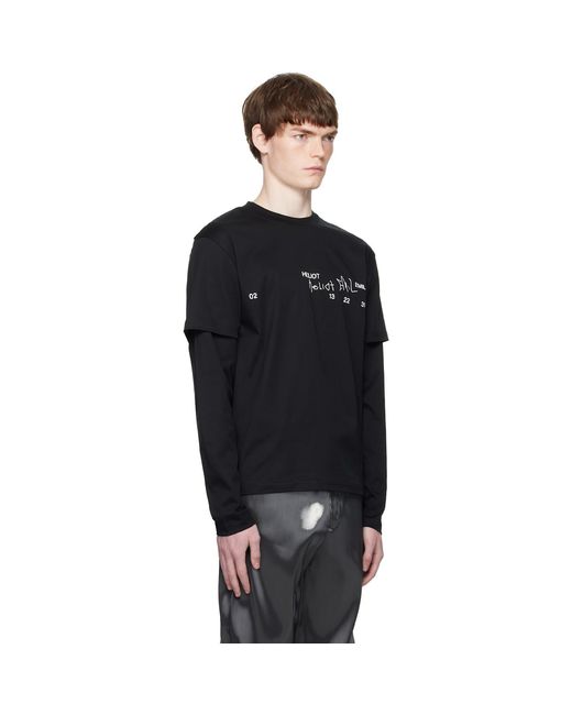 HELIOT EMIL Black Fulgens Longsleeve T-Shirt for men