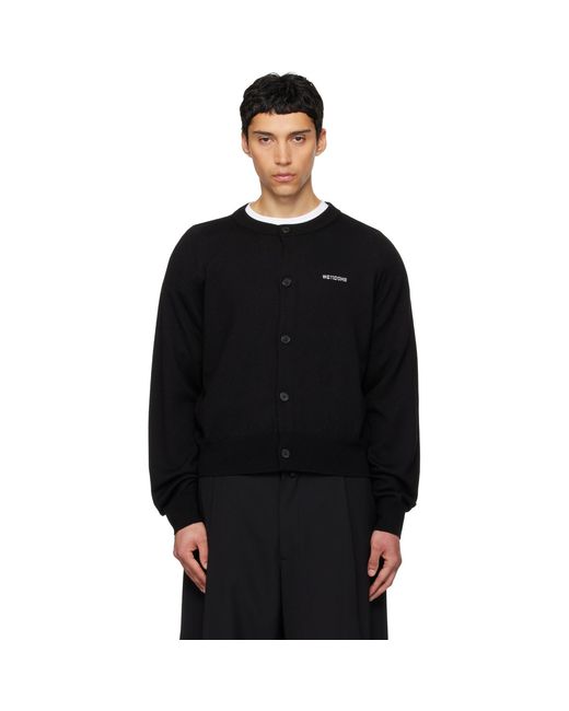 we11done Black Round Shoulder Cardigan for men