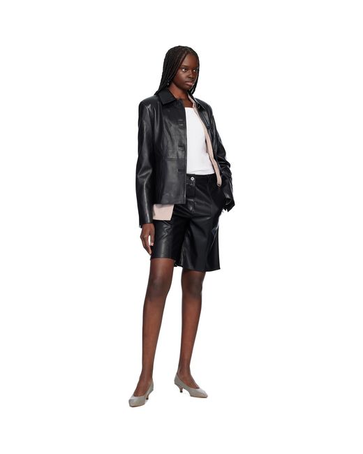 Stand Studio Black Julieta Faux-Leather Shorts
