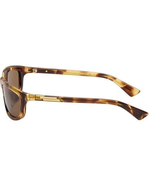 Bottega Veneta Black Slim Ribbon Rectangular Sunglasses