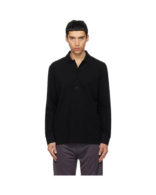 Courreges Black Oversized Polo for men