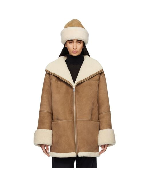 Totême Brown Signature Shearling Jacket