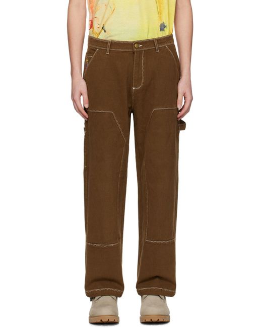 Kidsuper Brown Stitch Trousers for men