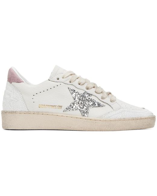 Golden Goose Deluxe Brand Black Ssense Exclusive White & Beige Limited Edition Ballstar Sneakers