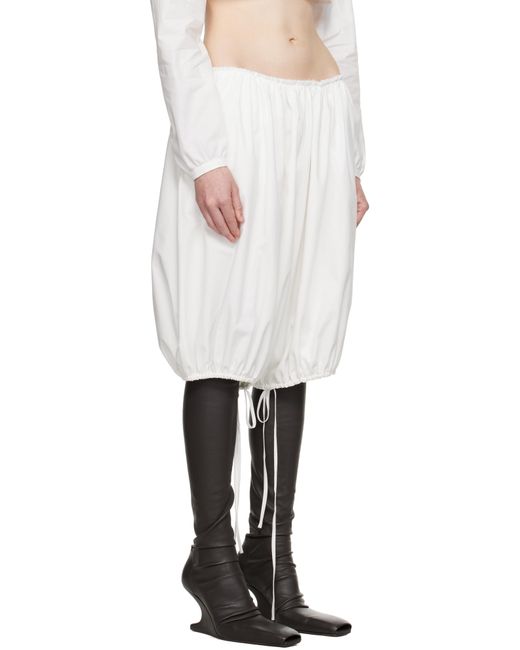 Colleen Allen White Cotton Gathered Bloomers