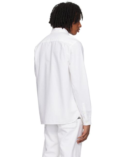 F perry chemise blanche à logo brodé Fred Perry pour homme en coloris White