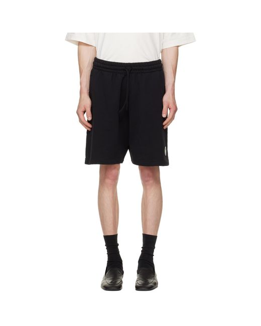 Palm Angels Black Tree Logo Sweat Shorts for men