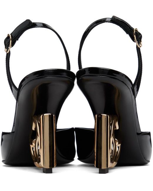 Dolce & Gabbana Dolce&gabbana Black Patent Leather Slingback Heels