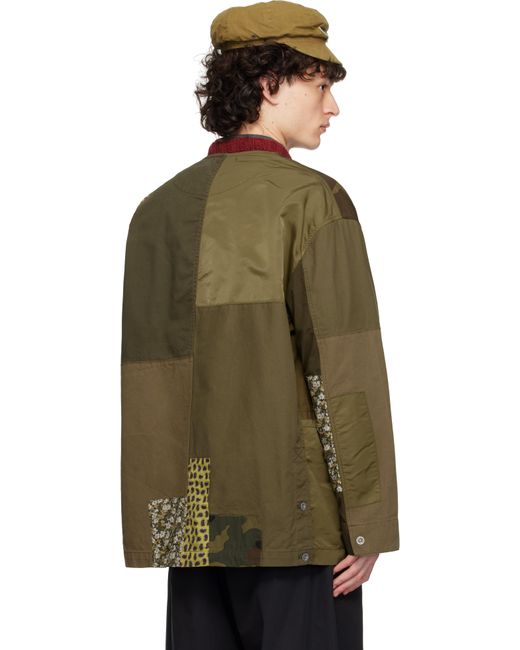 メンズ Comme des Garçons カーキ Multi Fabric Mix ジャケット Multicolor