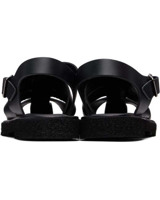 メンズ Paul Smith ブラック Sandoval レザー フィッシャーマン サンダル Black