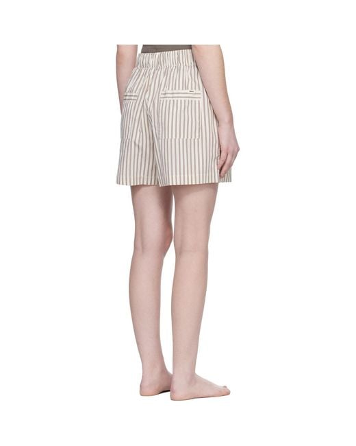 Tekla Multicolor Off- & Poplin Pyjama Shorts
