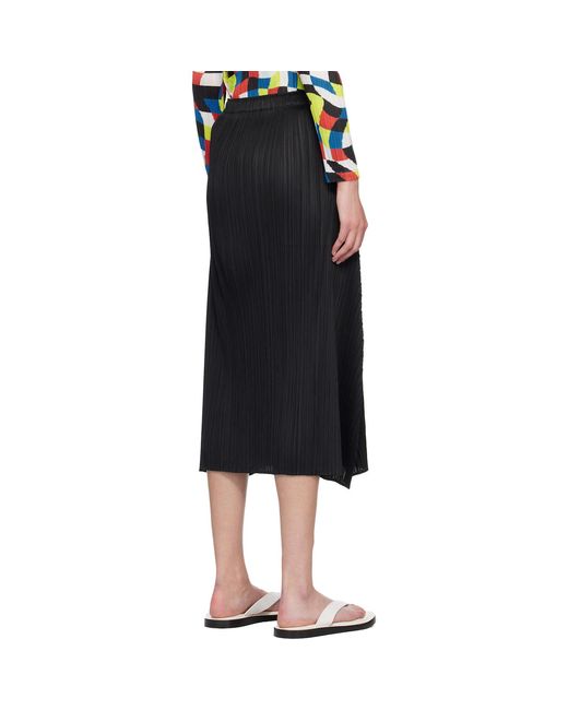 Pleats Please Issey Miyake Black Monthly Colors October Maxi Skirt