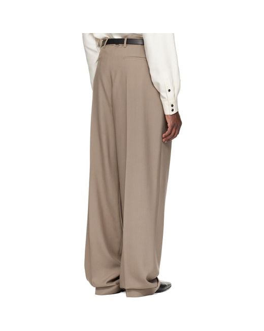 Valentino Natural Taupe Wool Trousers for men