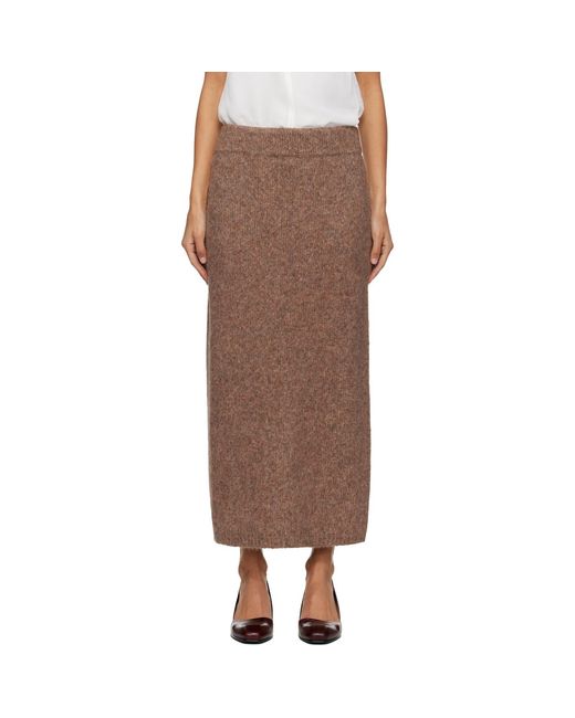 Lauren Manoogian Brown Loft Pencil Midi Skirt