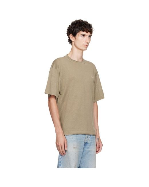 KENZO Multicolor Khaki Paris Signature' Embroidered T-Shirt for men