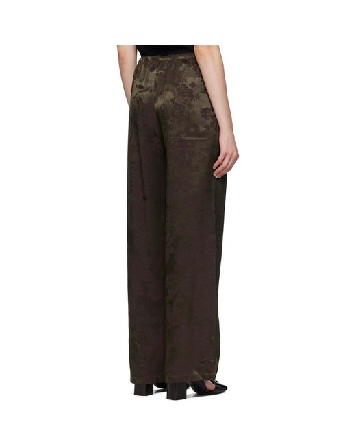 MM6 by Maison Margiela Black Khaki & Burgundy Jacquard Trousers