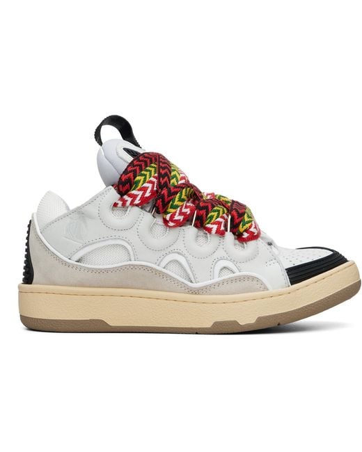 Lanvin Black Off- Leather Curb Sneakers
