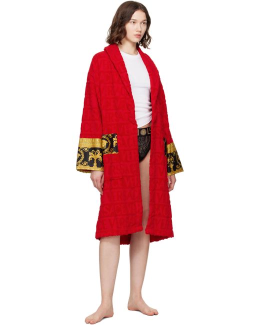 Versace Red 'I Heart Baroque' Bathrobe