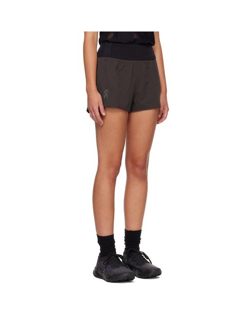 On Shoes Black Performance Volt Running Shorts